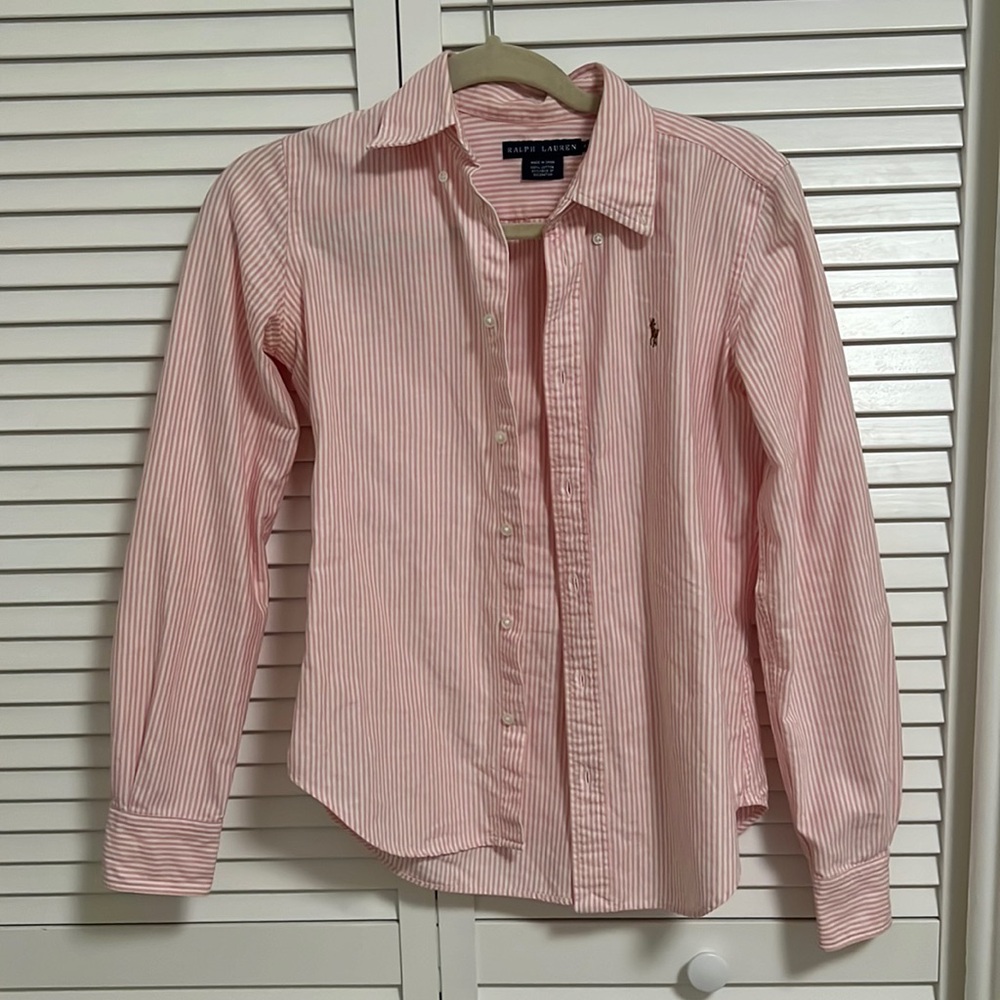 Ralph Lauren, light pink striped button up